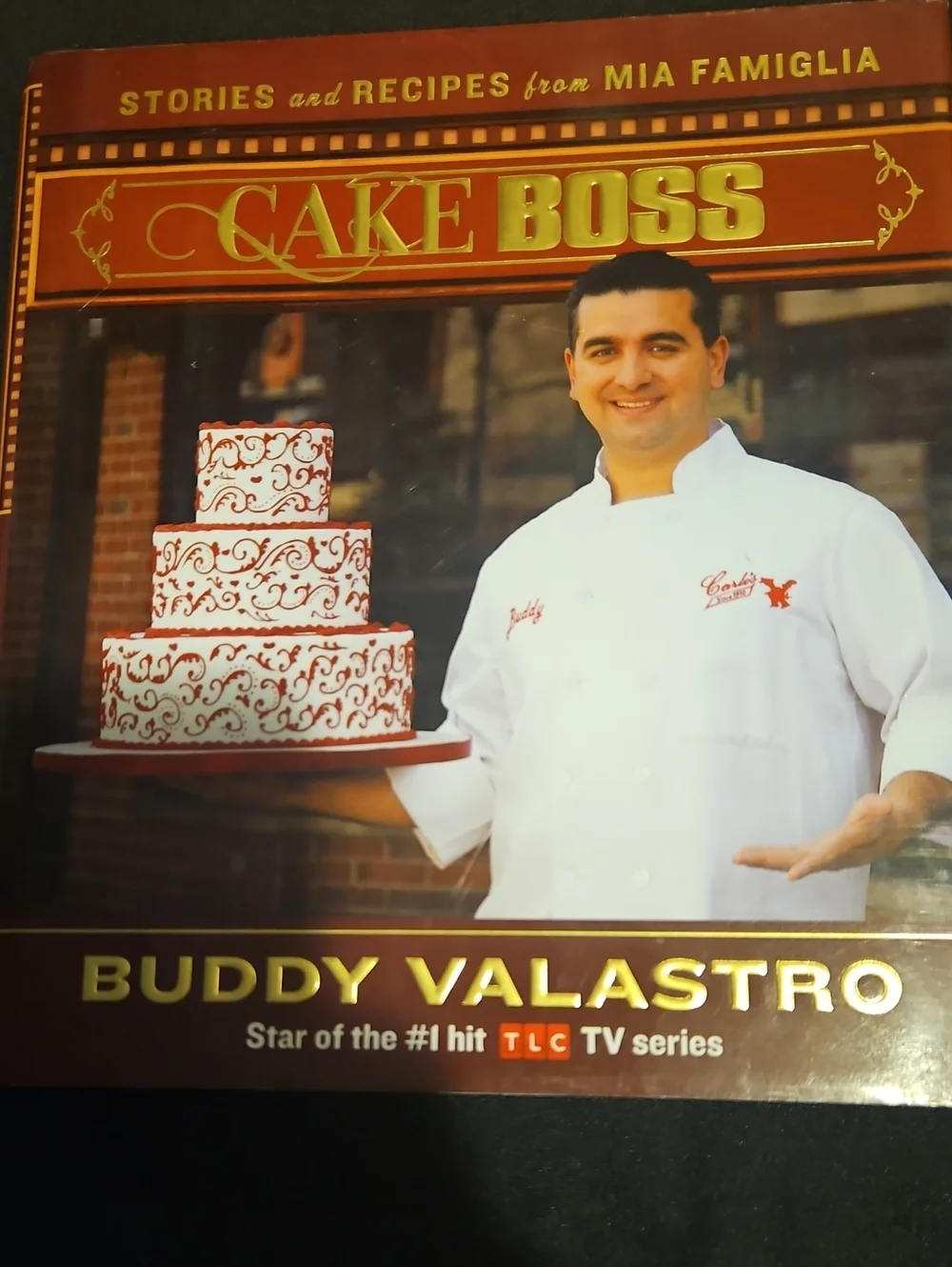 Cake Boss Cookbook Cover - Red, Gold, White